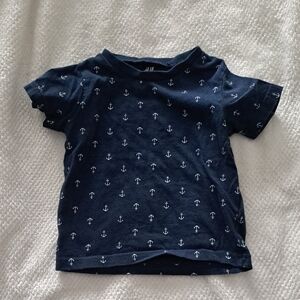 4/$20- H&M Navy Anchor Pattern Kids Tee